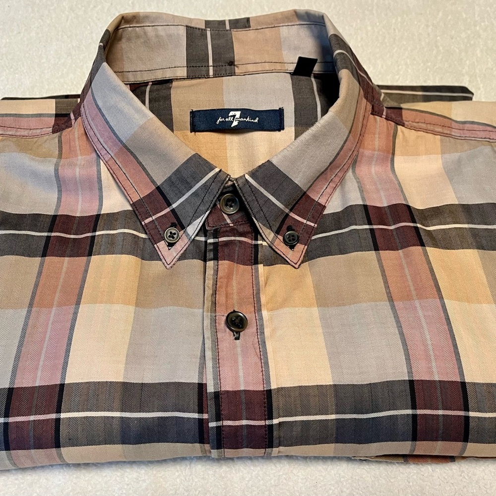 7 For All Mankind Men’s Plaid Dress Shirt